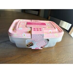 Cook With Color Pink Daisy Floral Food Storage Containers 12pc Set 33.8oz EATG25